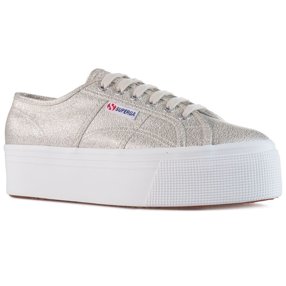 Superga 2790 Lame Yellow Platform Sneakers - Women's Sneakers USA | US6154978